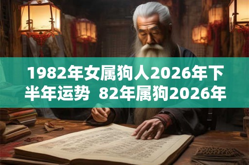 1982年女属狗人2026年下半年运势  82年属狗2026年的运势