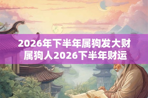 2026年下半年属狗发大财 属狗人2026下半年财运 2026年下半年属狗发大财 属狗人2026下半年财运