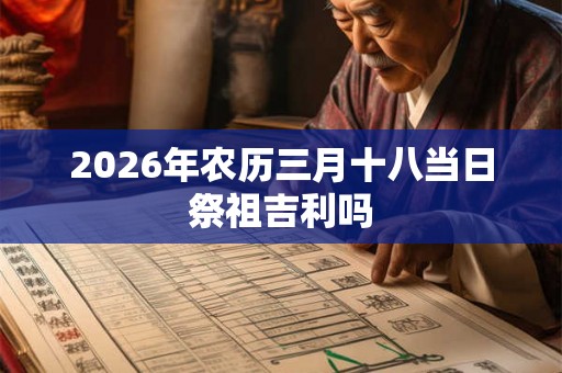 2026年农历三月十八当日祭祖吉利吗