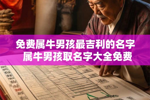 免费属牛男孩最吉利的名字  属牛男孩取名字大全免费