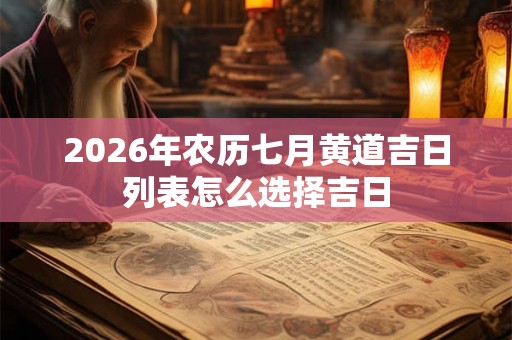 2026年农历七月黄道吉日列表怎么选择吉日