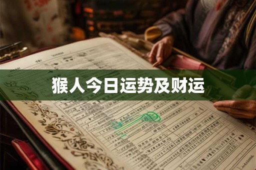 猴人今日运势及财运