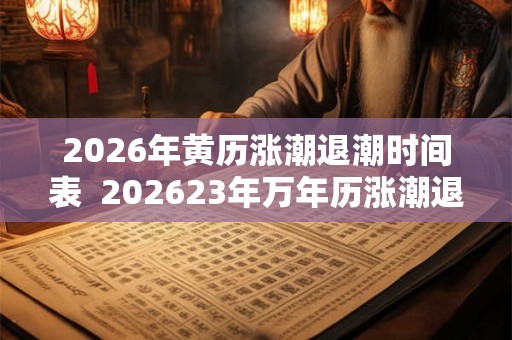 2026年黄历涨潮退潮时间表  202623年万年历涨潮退潮时间表