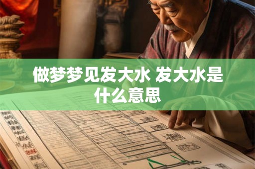 做梦梦见发大水 发大水是什么意思