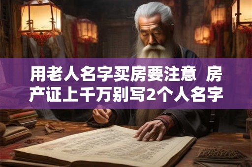 用老人名字买房要注意  房产证上千万别写2个人名字