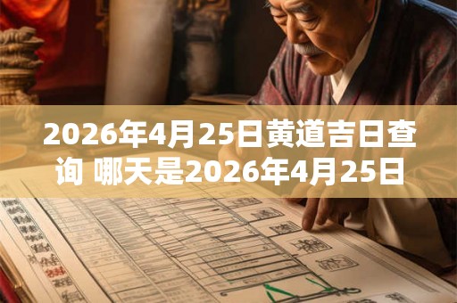 2026年4月25日黄道吉日查询 哪天是2026年4月25日的黄道吉日