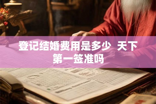 登记结婚费用是多少  天下第一签准吗