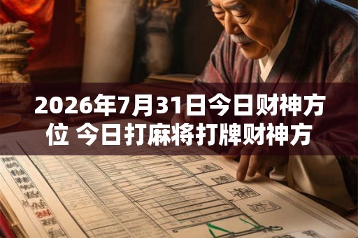 2026年7月31日今日财神方位 今日打麻将打牌财神方位