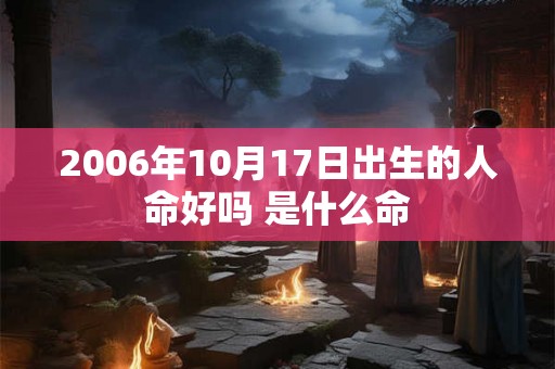 2006年10月17日出生的人命好吗 是什么命