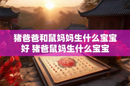 猪爸爸和鼠妈妈生什么宝宝好 猪爸鼠妈生什么宝宝