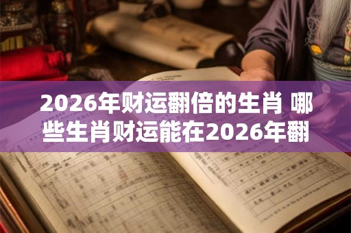 2026年财运翻倍的生肖 哪些生肖财运能在2026年翻倍