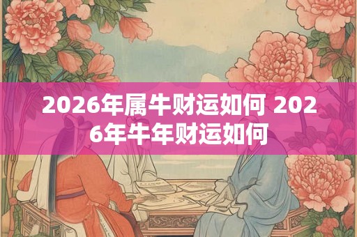 2026年属牛财运如何 2026年牛年财运如何
