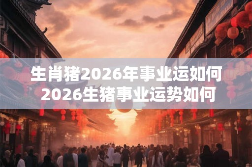 生肖猪2026年事业运如何 2026生猪事业运势如何