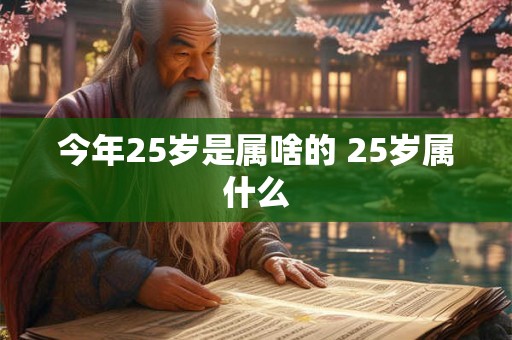 今年25岁是属啥的 25岁属什么