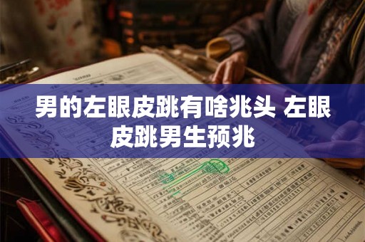 男的左眼皮跳有啥兆头 左眼皮跳男生预兆