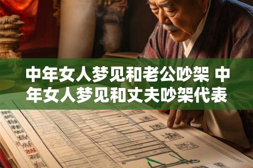 中年女人梦见和老公吵架 中年女人梦见和丈夫吵架代表什么