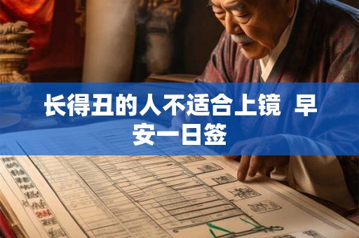 长得丑的人不适合上镜 早安一日签 长得丑的人不适合上镜 早安一日签