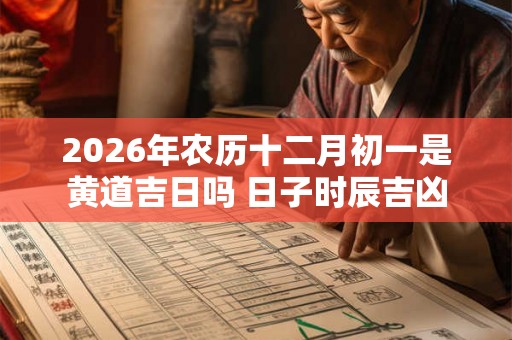 2026年农历十二月初一是黄道吉日吗 日子时辰吉凶