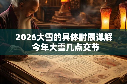 2026大雪的具体时辰详解  今年大雪几点交节