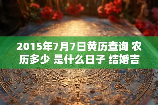2015年7月7日黄历查询 农历多少 是什么日子 结婚吉时