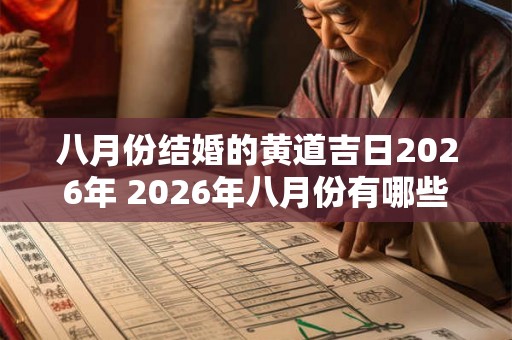 八月份结婚的黄道吉日2026年 2026年八月份有哪些黄道吉日适合结婚 八月份结婚的黄道吉日2026年 2026年八月份有哪些黄道吉日适合结婚