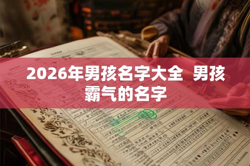 2026年男孩名字大全  男孩霸气的名字