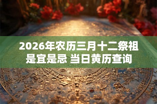 2026年农历三月十二祭祖是宜是忌 当日黄历查询 2026年农历三月十二祭祖是宜是忌 当日黄历查询