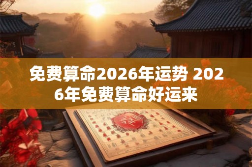 免费算命2026年运势 2026年免费算命好运来