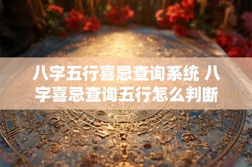 八字五行喜忌查询系统 八字喜忌查询五行怎么判断