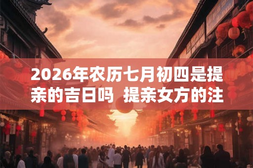 2026年农历七月初四是提亲的吉日吗 提亲女方的注意事项 2026年农历七月初四是提亲的吉日吗 提亲女方的注意事项