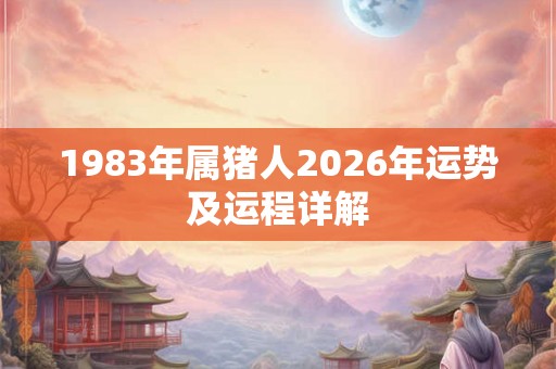 1983年属猪人2026年运势及运程详解 1983年属猪人2026年运势及运程详解