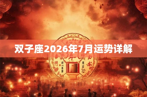 双子座2026年7月运势详解