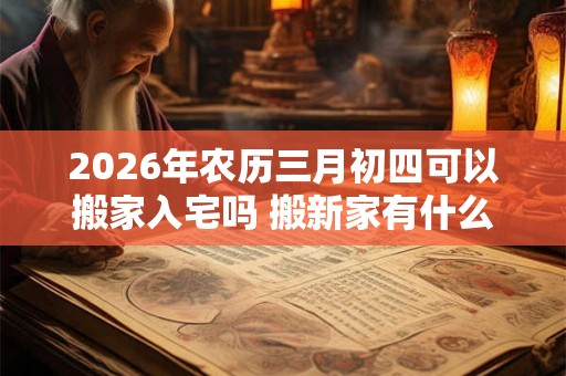 2026年农历三月初四可以搬家入宅吗 搬新家有什么讲究