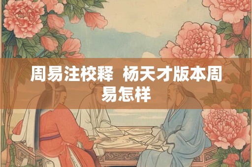 周易注校释  杨天才版本周易怎样