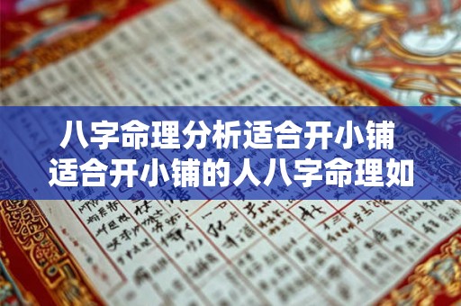 八字命理分析适合开小铺 适合开小铺的人八字命理如何分析