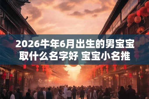 2026牛年6月出生的男宝宝取什么名字好 宝宝小名推荐