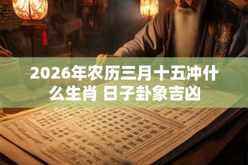 2026年农历三月十五冲什么生肖 日子卦象吉凶