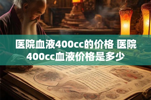 医院血液400cc的价格 医院400cc血液价格是多少