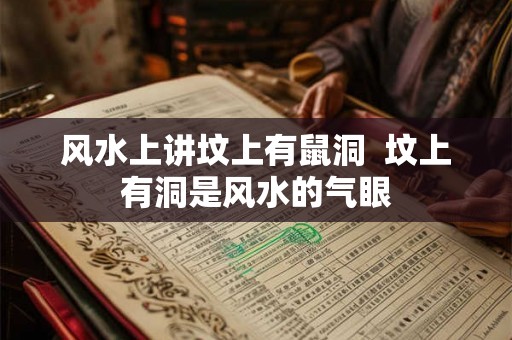 风水上讲坟上有鼠洞 坟上有洞是风水的气眼 风水上讲坟上有鼠洞 坟上有洞是风水的气眼