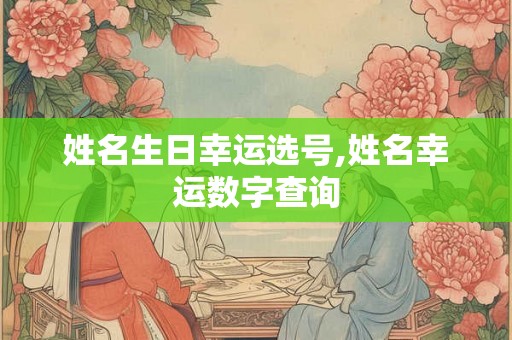 姓名生日幸运选号,姓名幸运数字查询