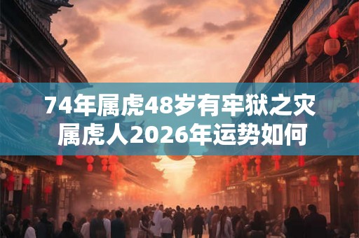 74年属虎48岁有牢狱之灾 属虎人2026年运势如何