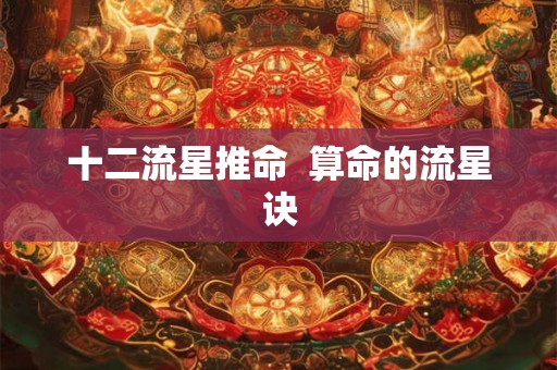 十二流星推命  算命的流星诀