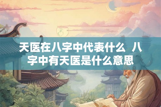 天医在八字中代表什么  八字中有天医是什么意思