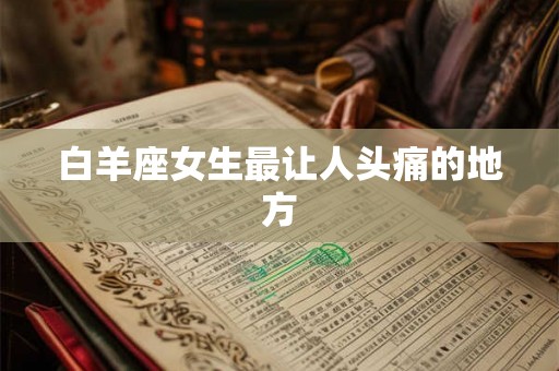 白羊座女生最让人头痛的地方