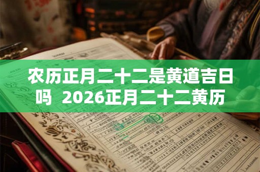 农历正月二十二是黄道吉日吗  2026正月二十二黄历
