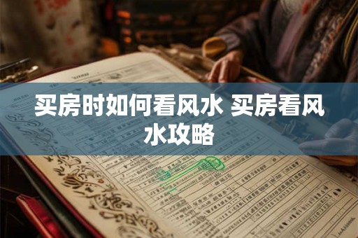 买房时如何看风水 买房看风水攻略