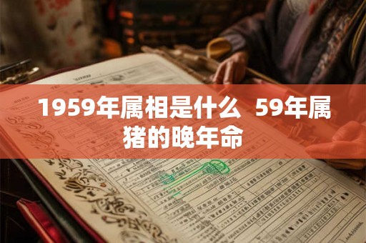 1959年属相是什么  59年属猪的晚年命