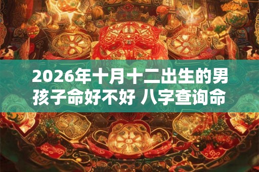 2026年十月十二出生的男孩子命好不好 八字查询命理 2026年十月十二出生的男孩子命好不好 八字查询命理