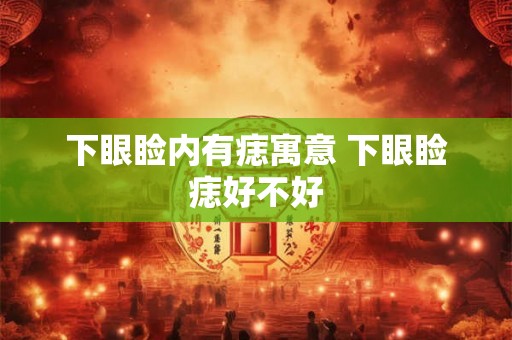 下眼睑内有痣寓意 下眼睑痣好不好
