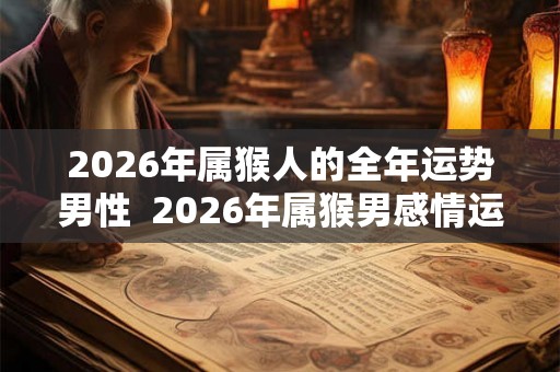 2026年属猴人的全年运势男性 2026年属猴男感情运势好不好 2026年属猴人的全年运势男性 2026年属猴男感情运势好不好